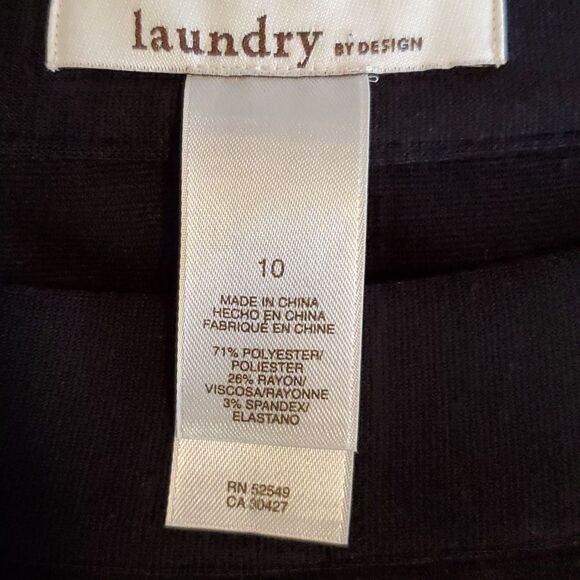 LAUNDRY BY DESIGN BLACK KNIT SHIFT DRESS SHORT SLEEVE SIZE 10 - Picture 6 of 7